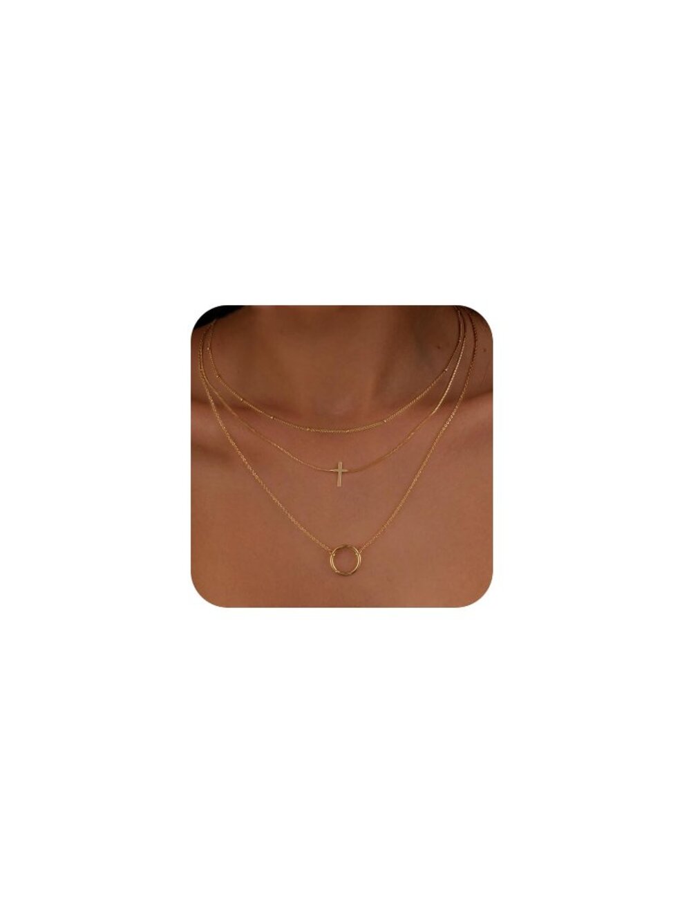 🆕 Layered Necklaces for Women,14K Gold/Silver Necklace Set Simple Layered